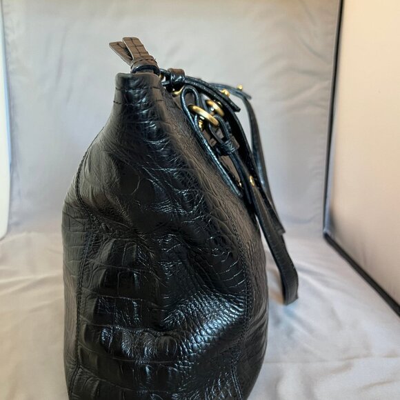 Brahmin Melbourne Asher Croc Embossed Zip Leather Shoulder Tote EUC - Picture 5 of 7